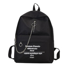 Load image into Gallery viewer, Teenager Girls Fashion Chain Letter Print Zipper Big Backpacks Women Large Capacity School Travel Casual Shoulder Bags Knapsack
